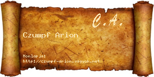 Czumpf Arion névjegykártya